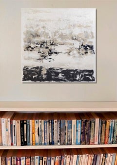 "Saldo 1"  pintura acrílica abstracta sobre panel de lino 120x120cm 2022