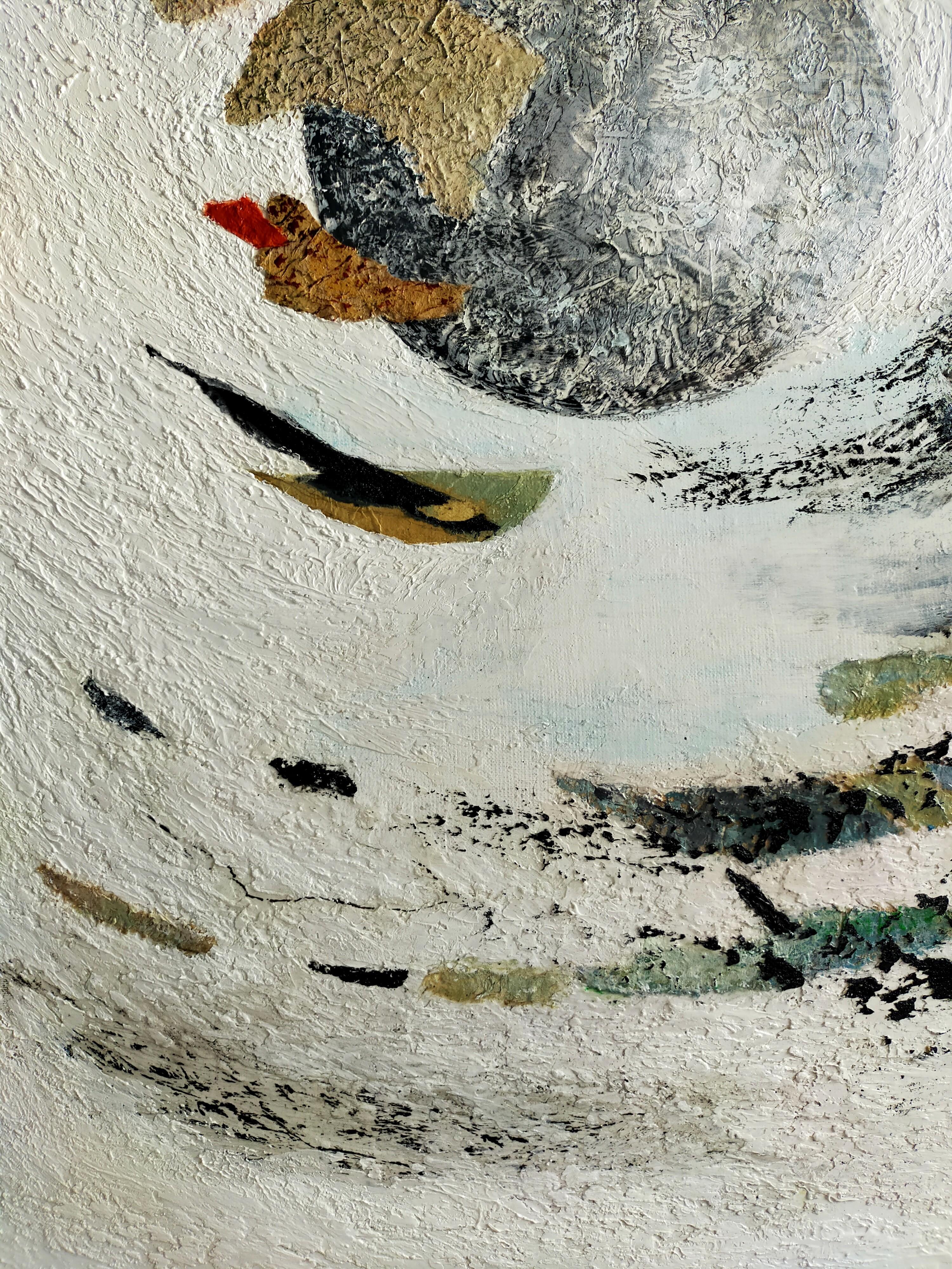 CARPE DIEM (Grau), Abstract Painting, von Emmanuelle Vroelant