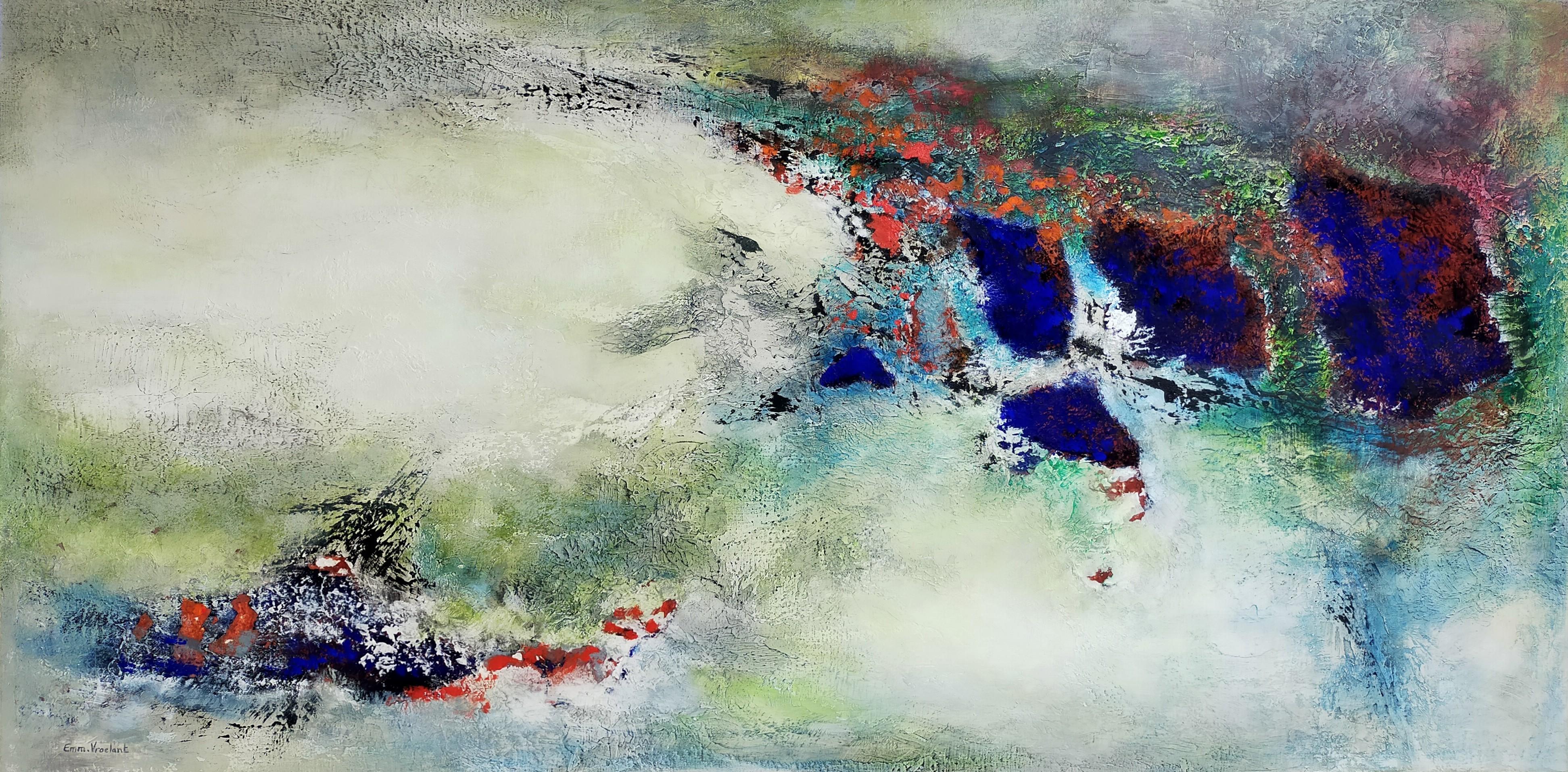 "Abtrennung" abstrakt Acryl, Collage, Marmormehl, Pigment.