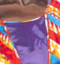 "Femme à l'enfant"  figuratif  acrylic on linen panel 60x73cm 1986