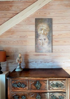 "Memoria" ritratto figurato   acrilico  su tela di lino 60x30cm