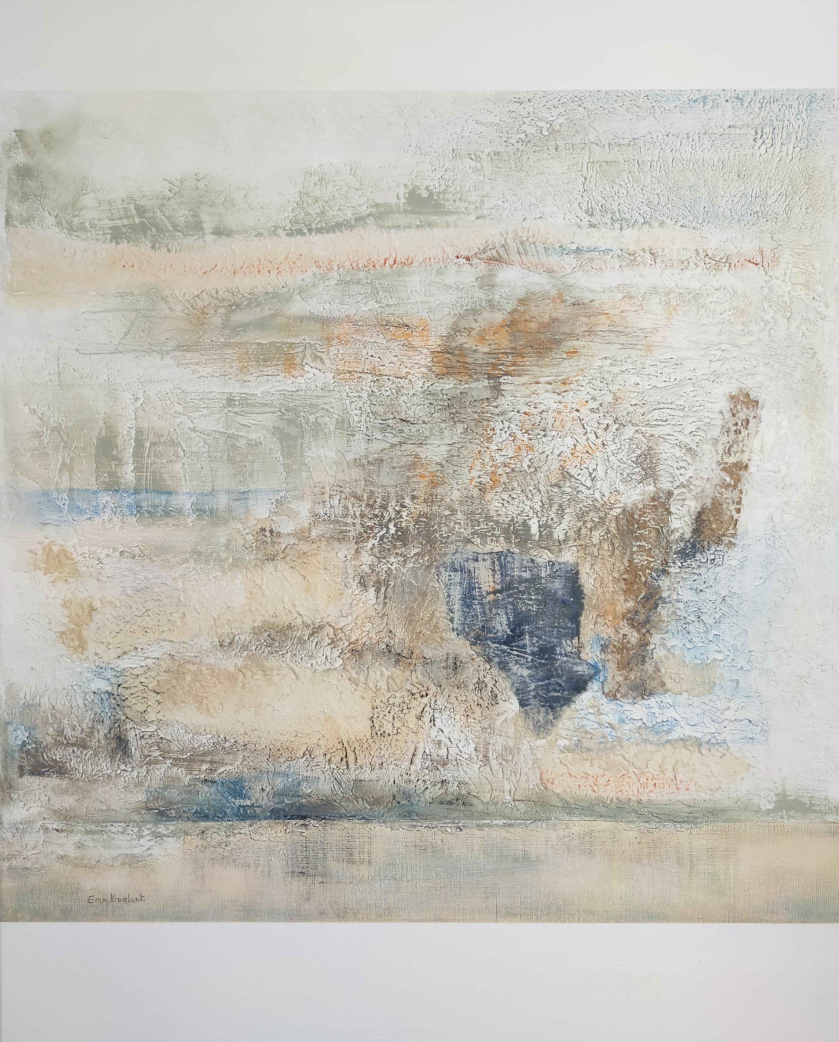Abstract Painting di Emmanuelle Vroelant - "Affreschi"  astratto  acrilico, collage, polvere di marmo.