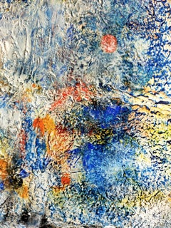 Abstrakte Acryl-Oxidation auf Leinen-Leinwand „Frost“ 100x100cm 2021