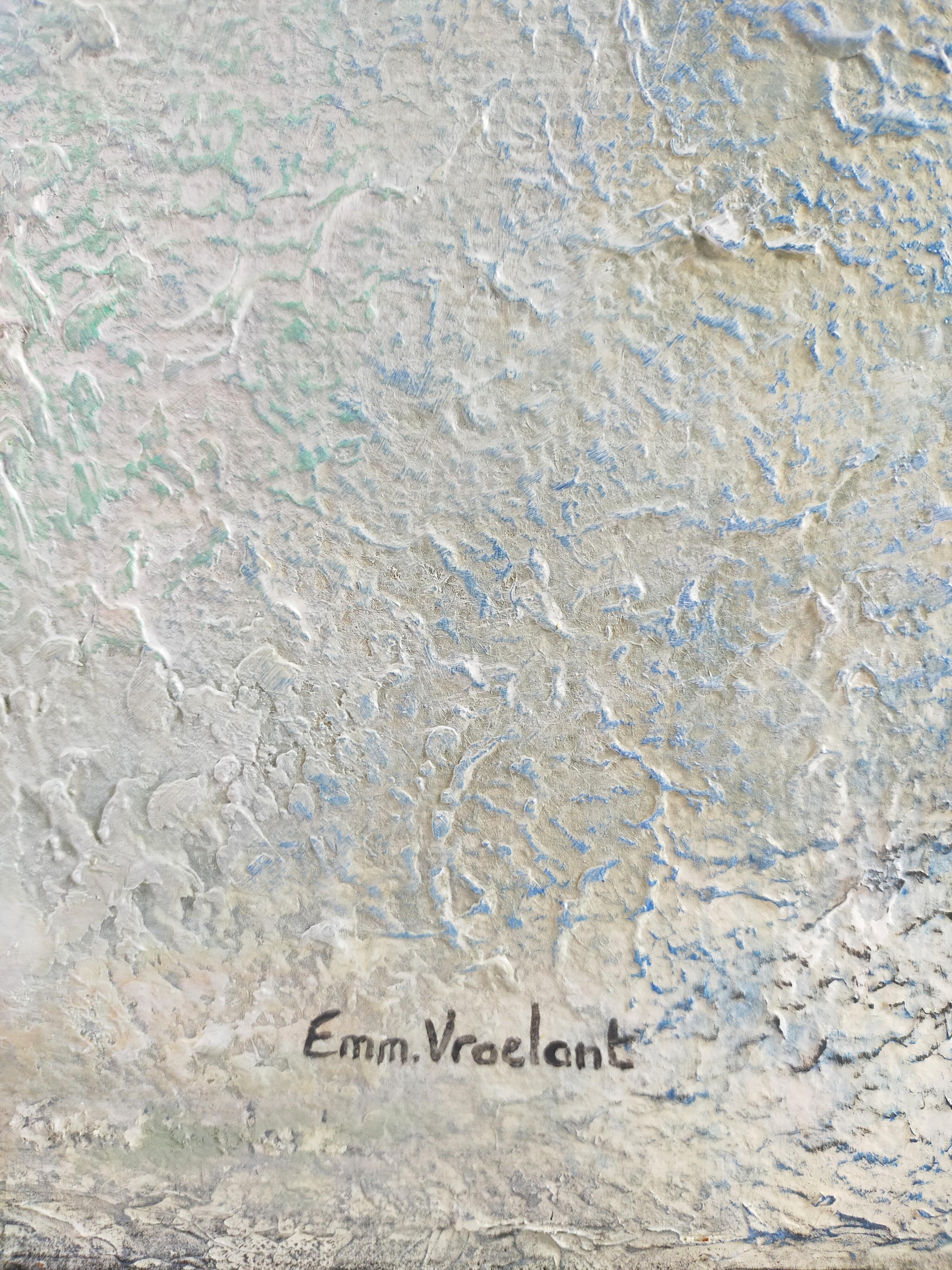 « Frost », oxydation acrylique abstraite sur toile de lin 100 x 100 cm 2021 en vente 4