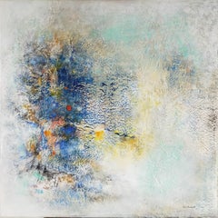 "Frost" abstract acrylic oxidation on linen canvas 100x100cm 2021
