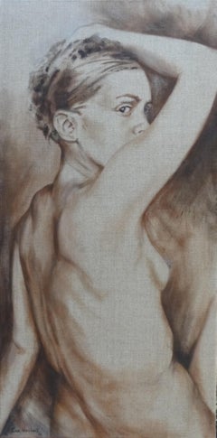 "Mirada"  acrílico abstracto, 80x40cm, lienzo de lino