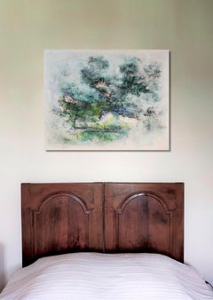 "Garantía de frescura"  pintura acrílica abstracta sobre panel de lino 81x100cm 2022