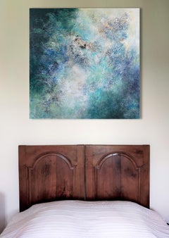 "In the same time"abstract acrylic marble on linen canvas 120x120cm 2021