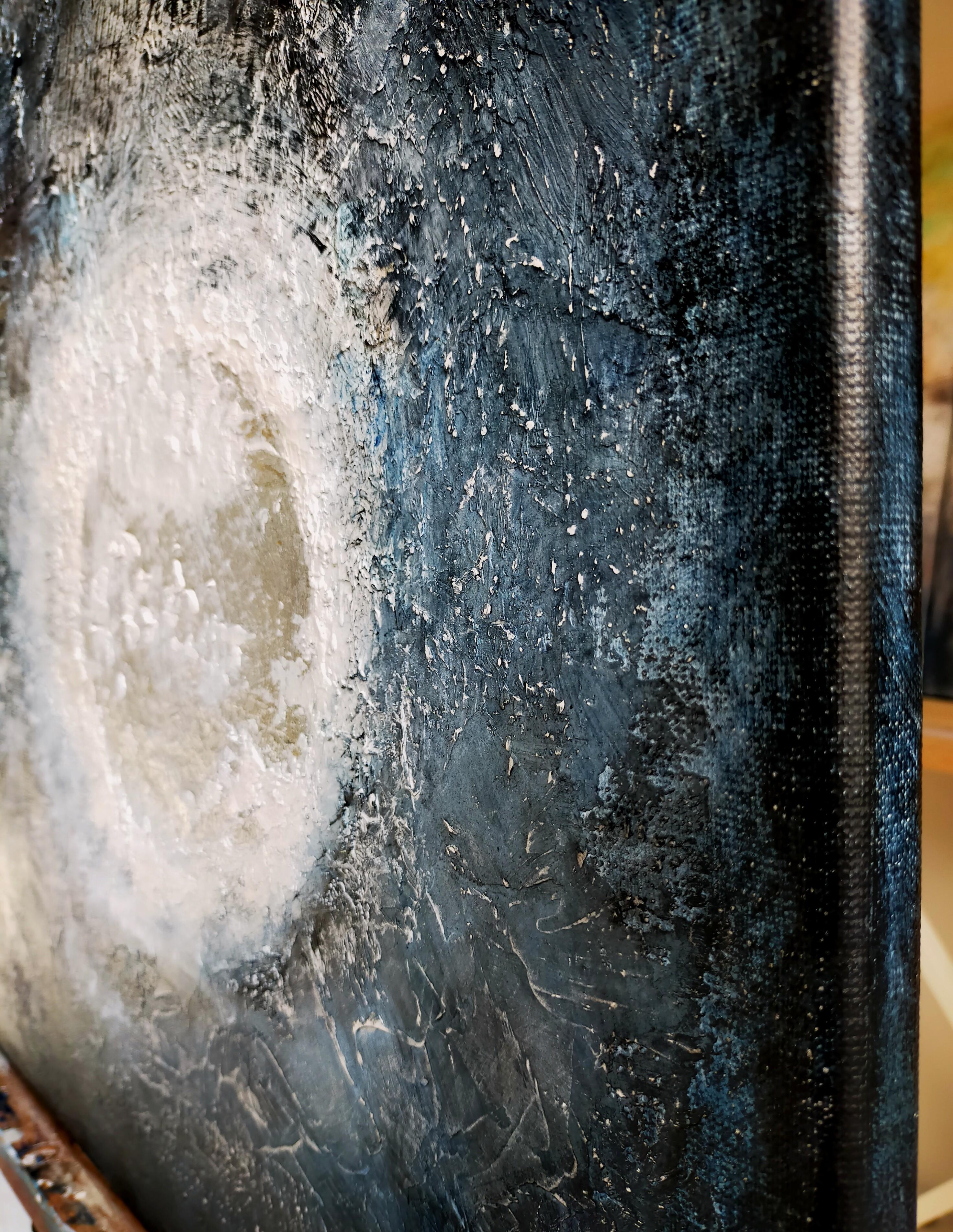 „Insomnie“ abstrakte Acryl-Leinwand Leinen 60x80cm Chassis Aluminium Chassis Aluminium im Angebot 4