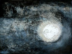 "Insomnie" tela acrilica astratta lino 60x80cm telaio alluminio