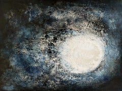 Chassis en aluminium 60 x 80 cm « Insomnie », toile acrylique abstraite lin