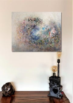 "Invitación a viajar "  abstracto  acrílico, collage, polvo de mármol.