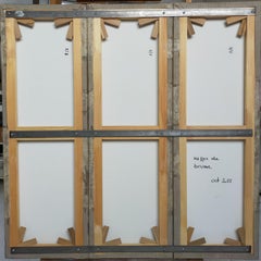 "Layers of mists-1"  abstract acrylic paint on linen panel 90x90cm 2022