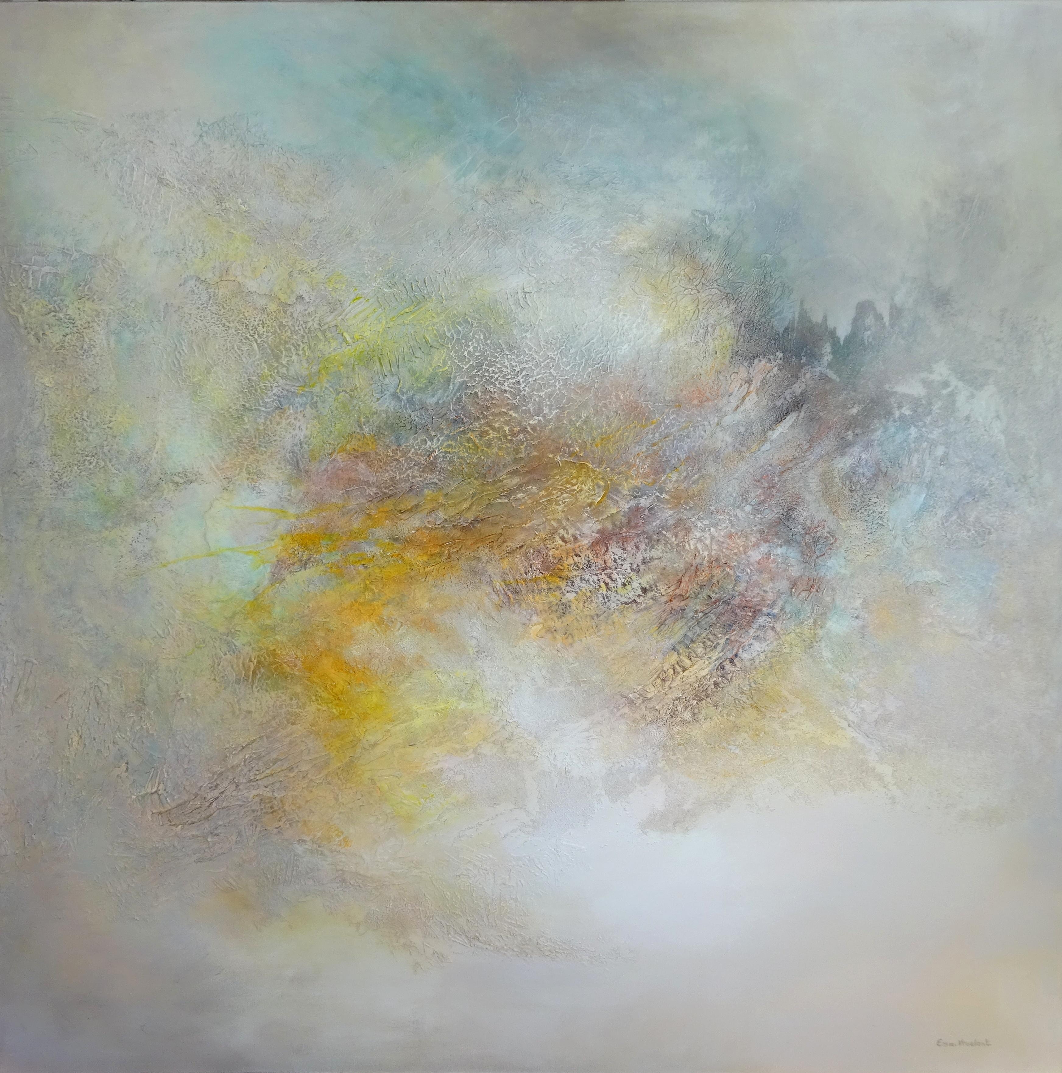 Abstract Painting di Emmanuelle Vroelant - "Nostalgia"  acrilico astratto su tela 120x120cm 2020