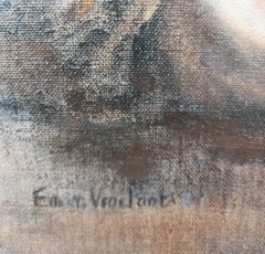 "Broke in the air" nude painting acrylic  on linen canvas 30x90cm