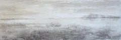 "Open space 1"  figuratif landscape acrylic on linen panel 40x120cm 2017