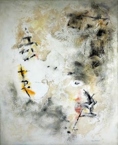 "Paradoxe" tela acrilica astratta di lino 100x80cm spedita in cassa di legno