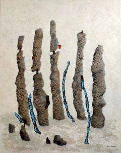 "Sentinels" abstract acrylic on linen canvas