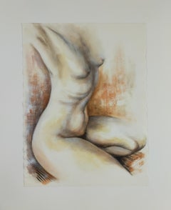"Schiena allungata"  pittura acrilica nuda su carta bristol 65x49cm