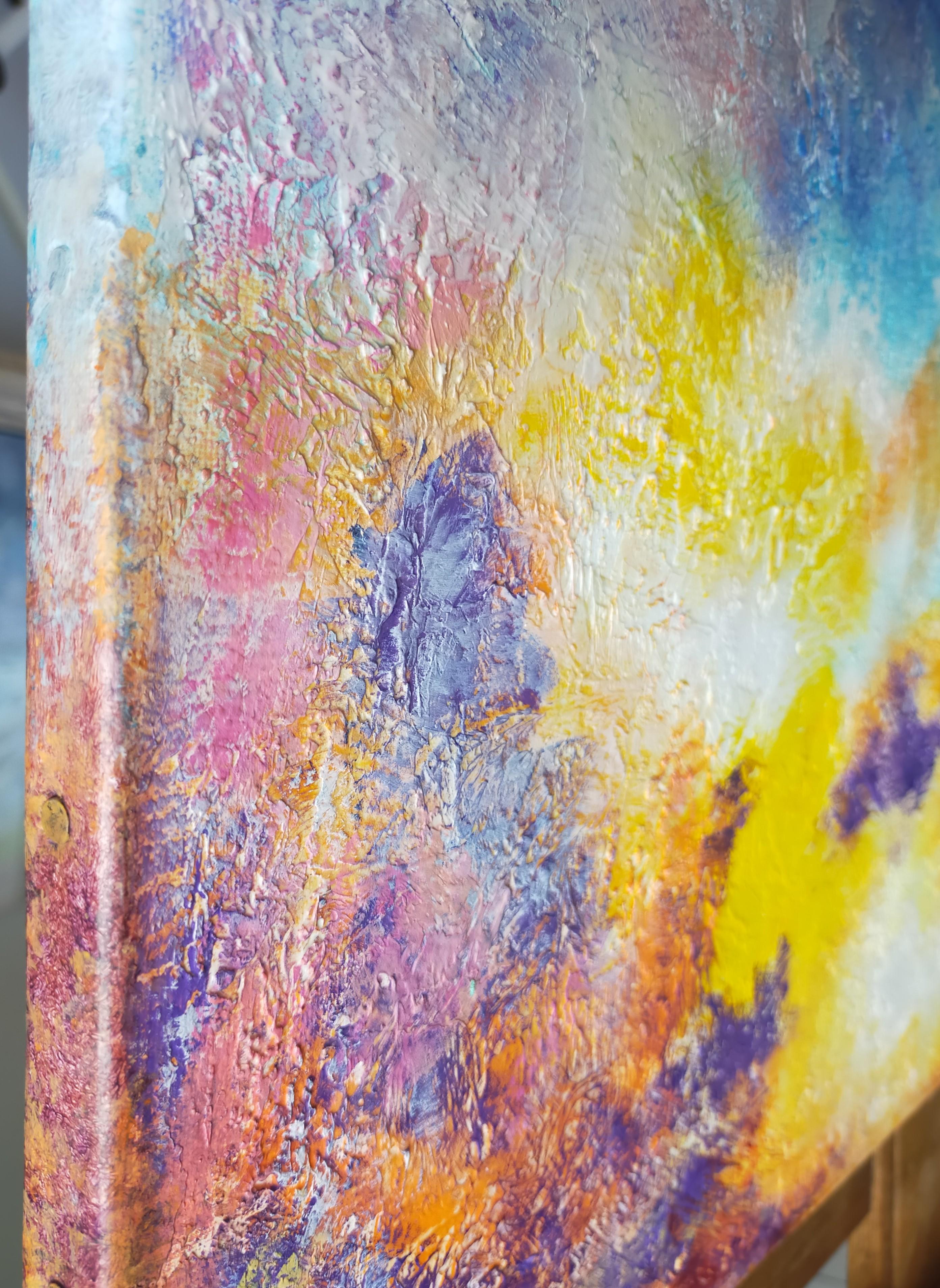 Sommerzeit (Blau), Abstract Painting, von Emmanuelle Vroelant