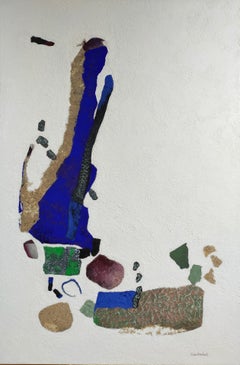 "El papel de los guijarros"  acrílico abstracto , mármol, collage, oxidación 140x80cm.