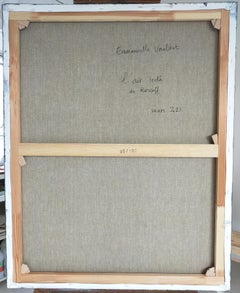 "L'aria salata di Roscoff" ossidazione acrilica astratta su tela di lino 100x80cm