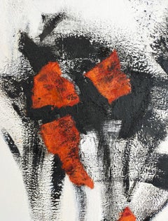 "lo no dicho" acrílico abstracto, mármol collage, sobre lino  lona de aluminio