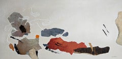 „Die Geige des Herbstes ...“  Abstraktes abstraktes Acryl, Marbelpulver, Linol sur Chassis alu