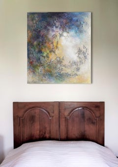 "Transizione" tela di lino acrilica astratta 100x100cm 2021