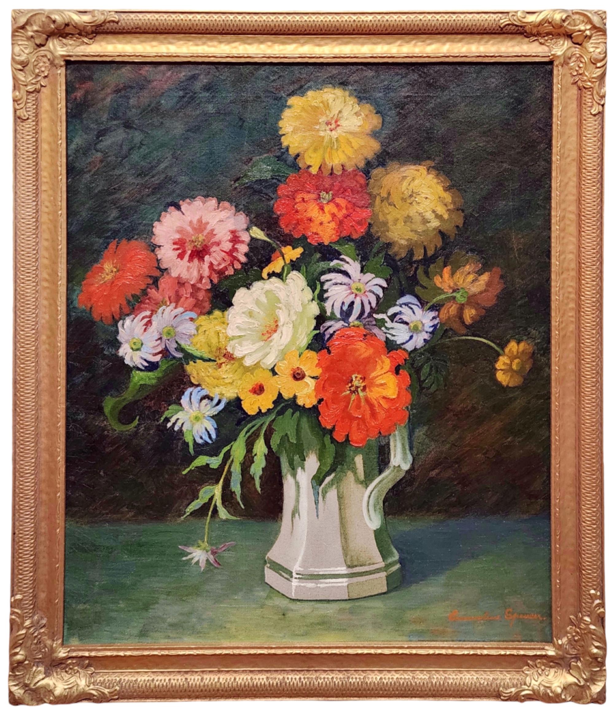 Still-Life Painting de Emmeline B. Spencer - Naturaleza muerta floral, Artista de Toledo, Ohio