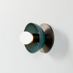 Emmet Wall Sconce, Small, in Glazed Terracotta and Brass by Pax Lighting