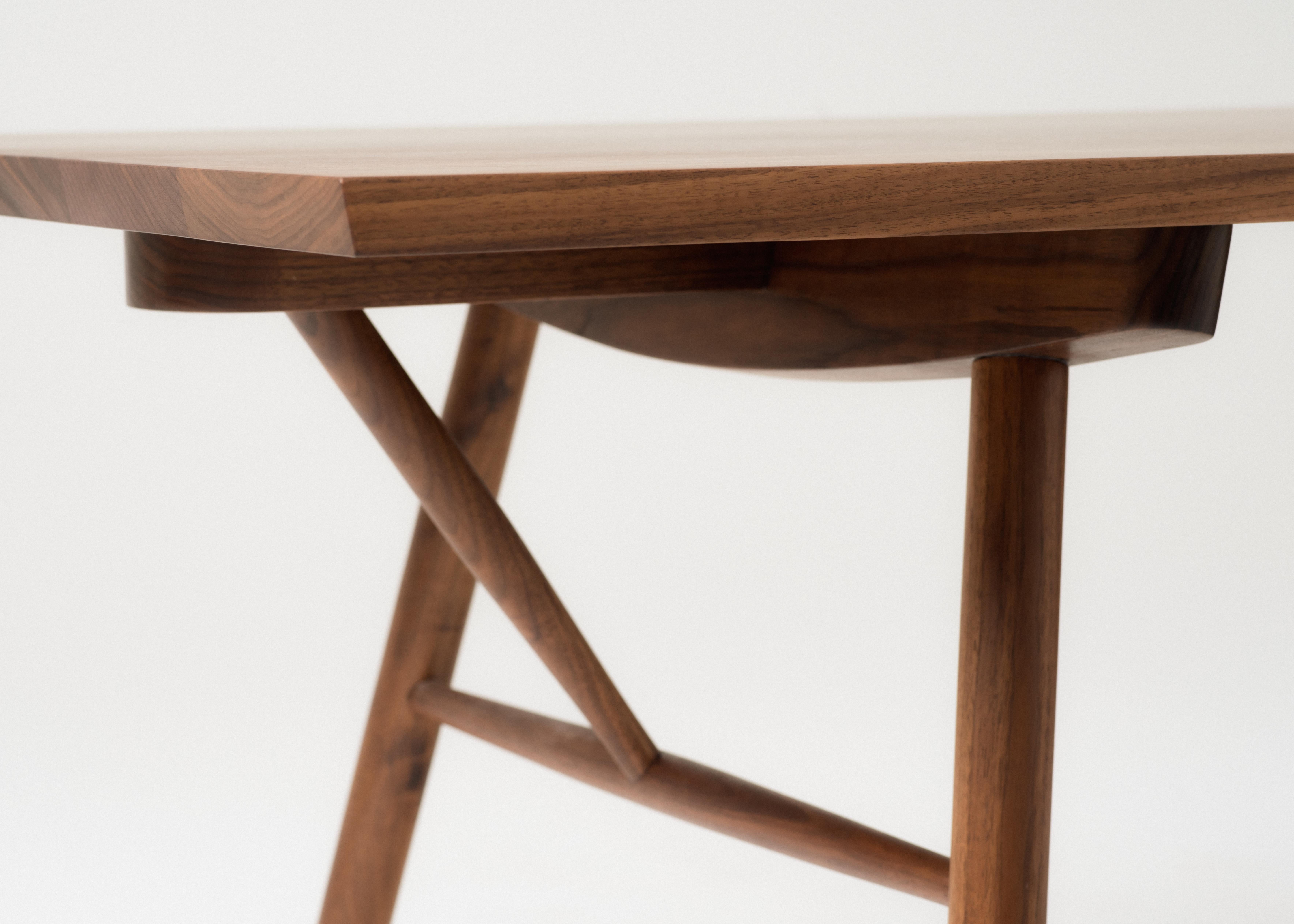 Contemporary Emmett Desk Large, Handcrafted Solid Wood Desk For Sale