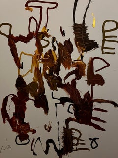 Connected – Abstract Expressionist Scandinavian Acrylic Painting Auburn White