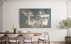 'Think With Your Heart' Abstract Expressionist, Scandinavian artwork, petrol