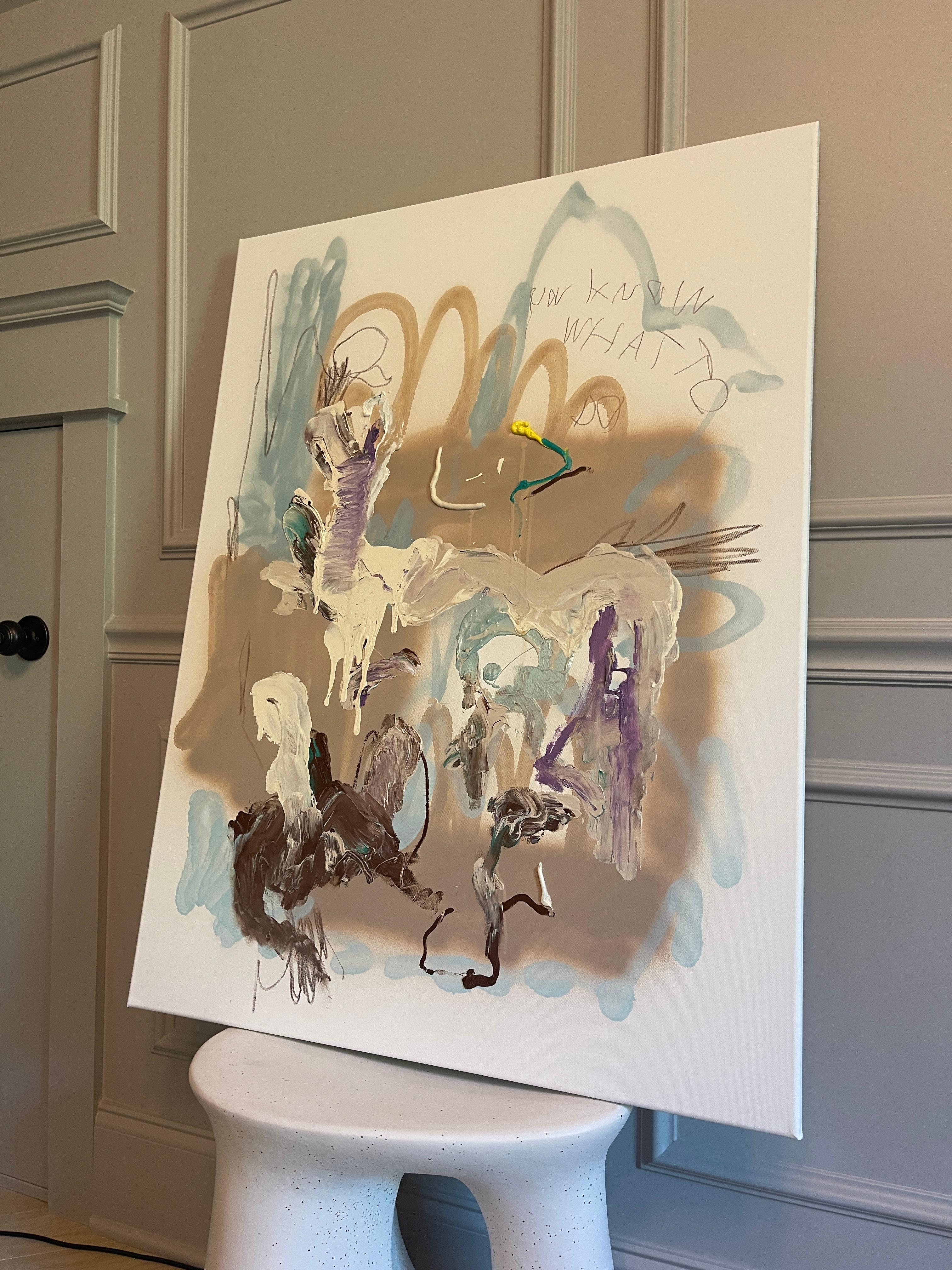opera d'arte astratta espressionista, scandinava, 'tu sai cosa fare' - Painting di Emmi Granlund