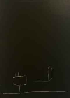 Are We In The Cave" Acryl auf Leinwand dunkelgrün abstraktes Gemälde
