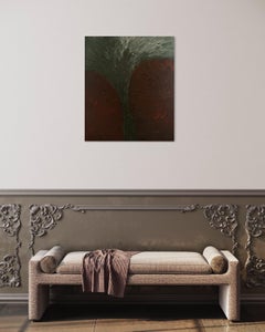 ’Let Life Guide You’ Abstract dark brown muted tones painting