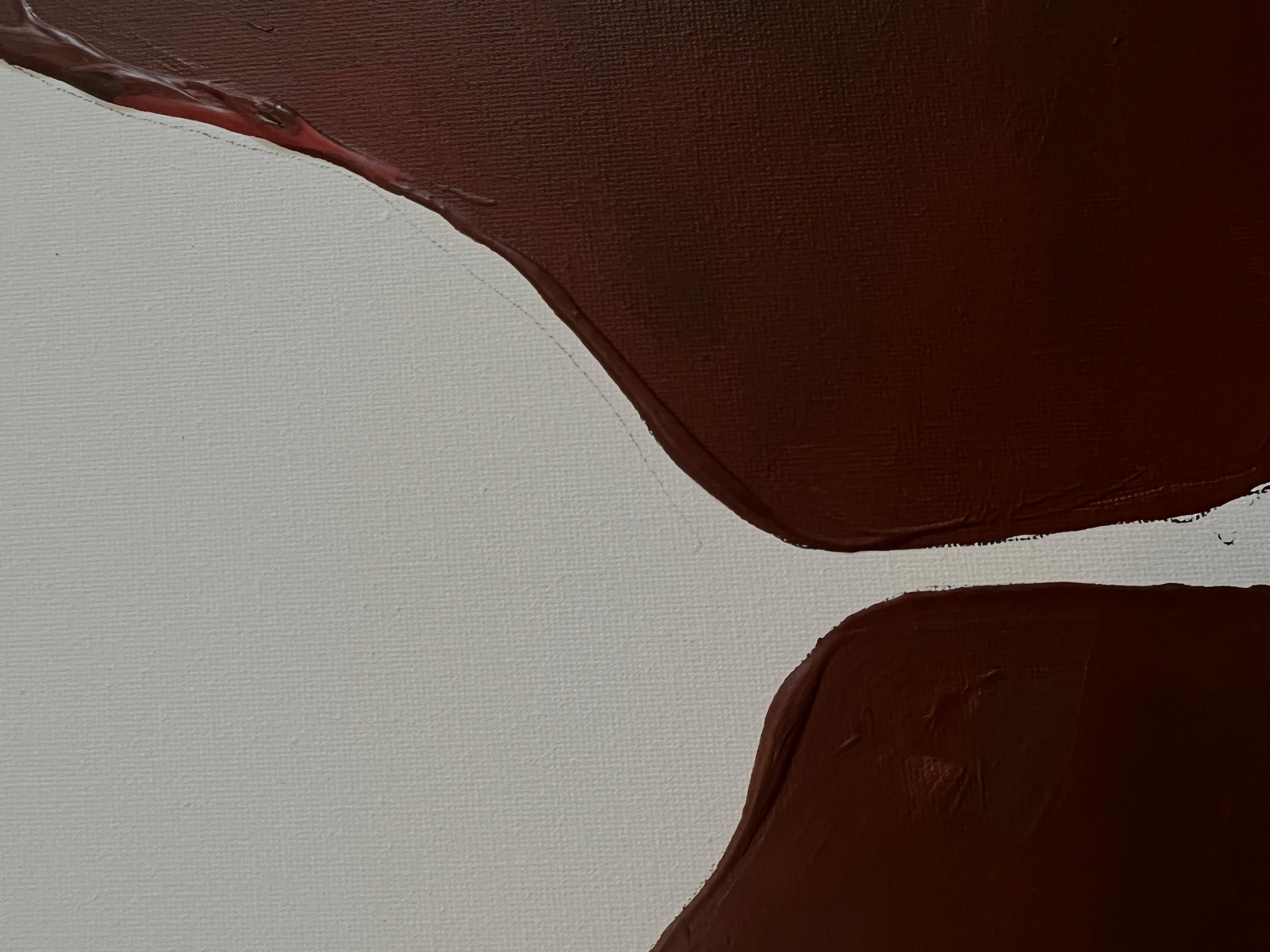'Malja', quadro acrilico astratto color chardonnay scuro su tela - Painting Astratto di Emmi Granlund