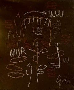 'Letters of Change' Abstract in Black with Pastel Symbols – Parisian Bistro Vibe
