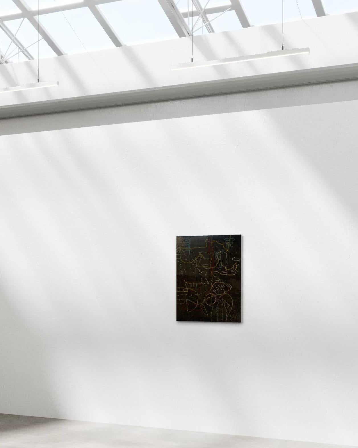PATH – Abstract Symbolic Painting on Growth and Direction, Nordic chic black For Sale 5