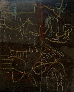 PATH - Peinture symbolique abstraite sur la croissance et la Directional, Nordic chic black