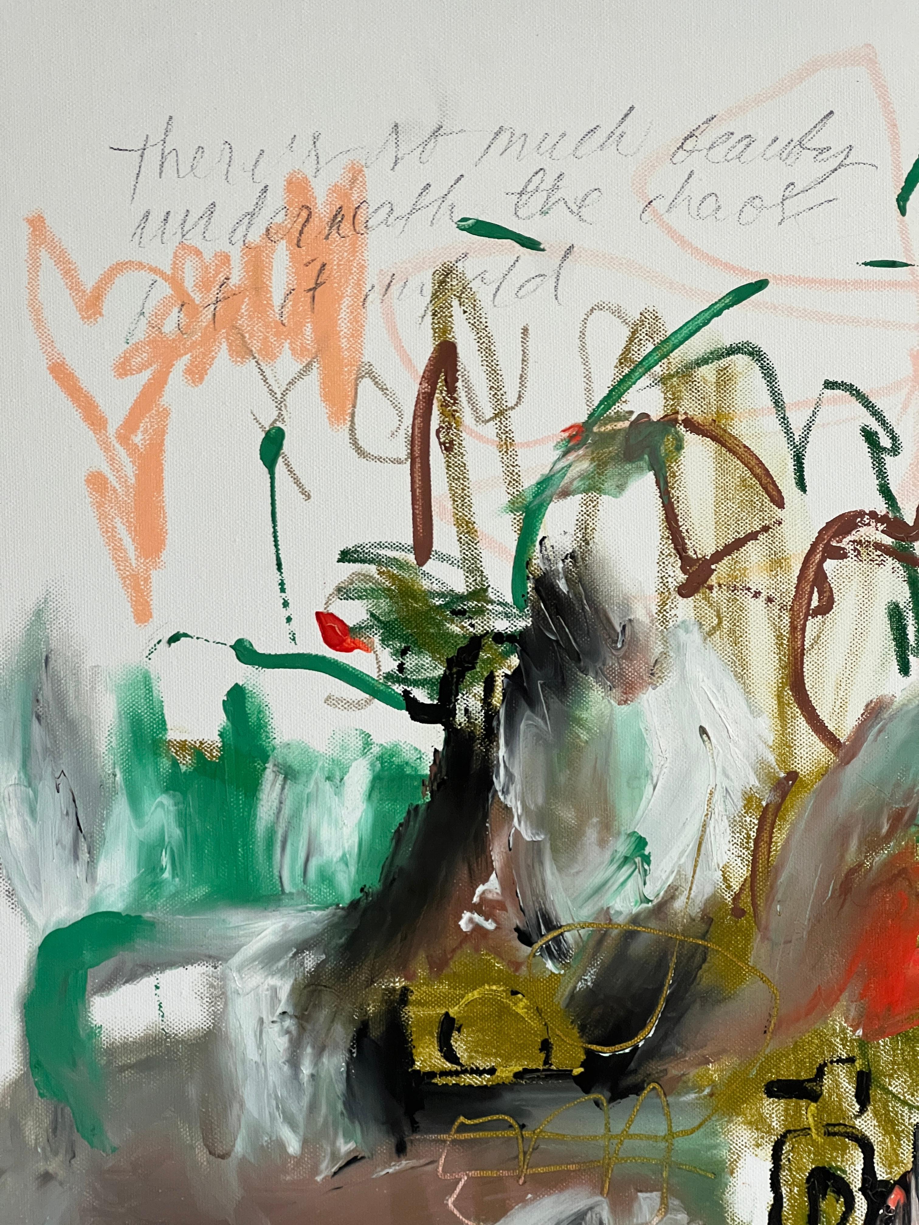 Beauty Beneath the Chaos, Abstract Expressionist Painting by Emmi Iida For Sale 2