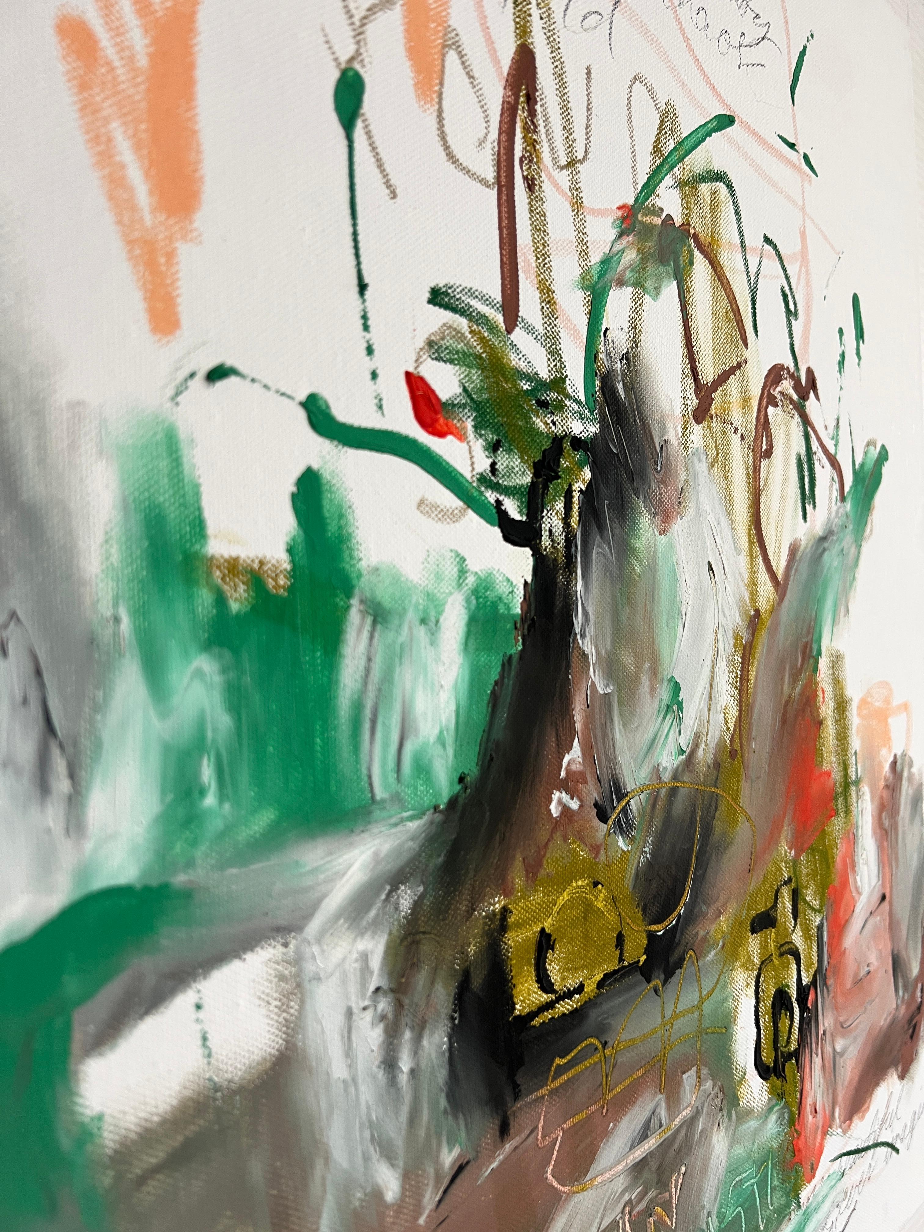 Beauty Beneath the Chaos, Abstract Expressionist Painting by Emmi Iida For Sale 5