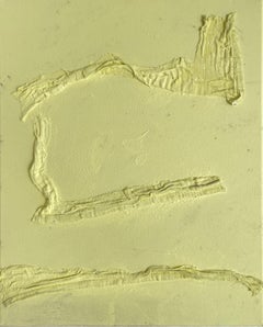 'Brighten' abstract, chic, elegant nordic acrylic painting butter yellow trendy