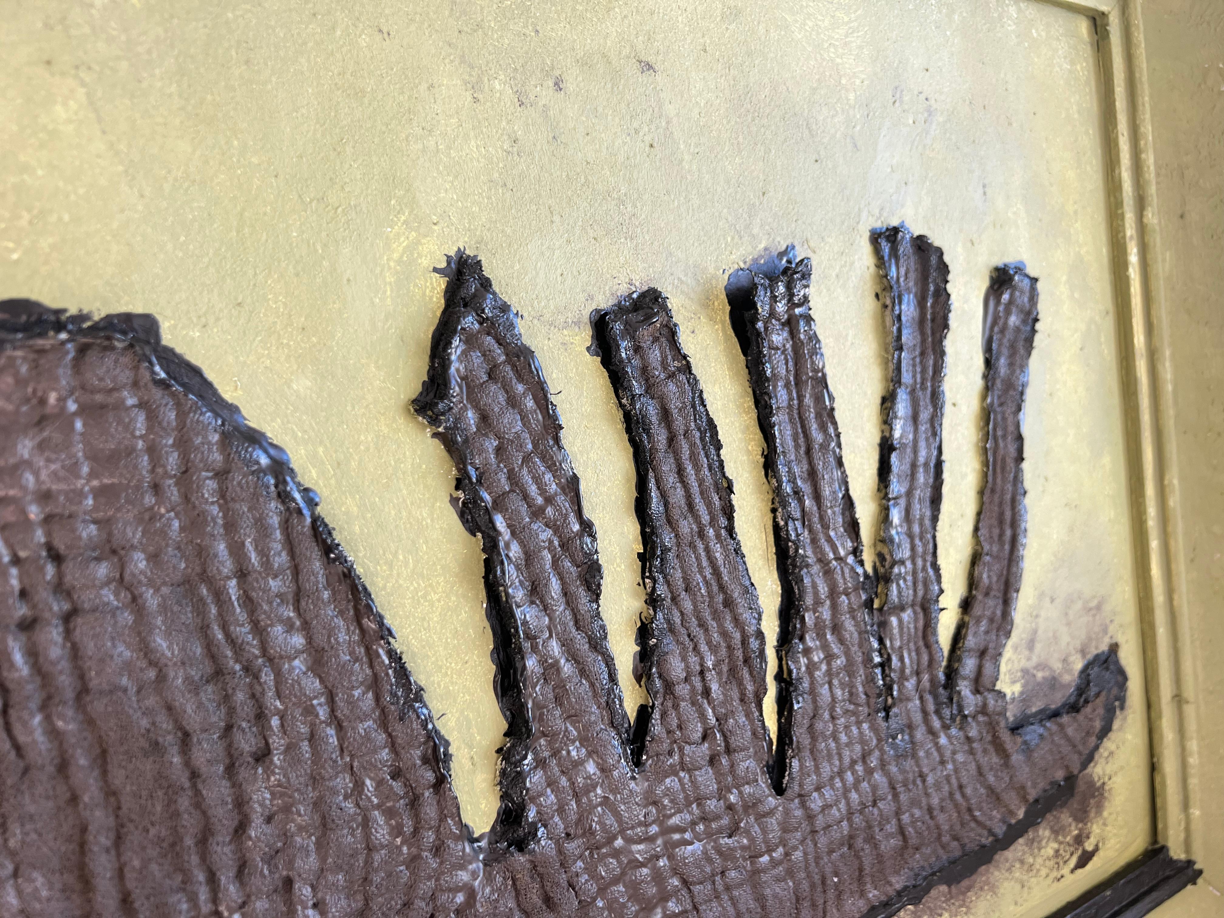 „Ground“ abstraktes, schickes, elegantes, mystisches nordisches Acrylgemälde in Grün-Schwarz im Angebot 4