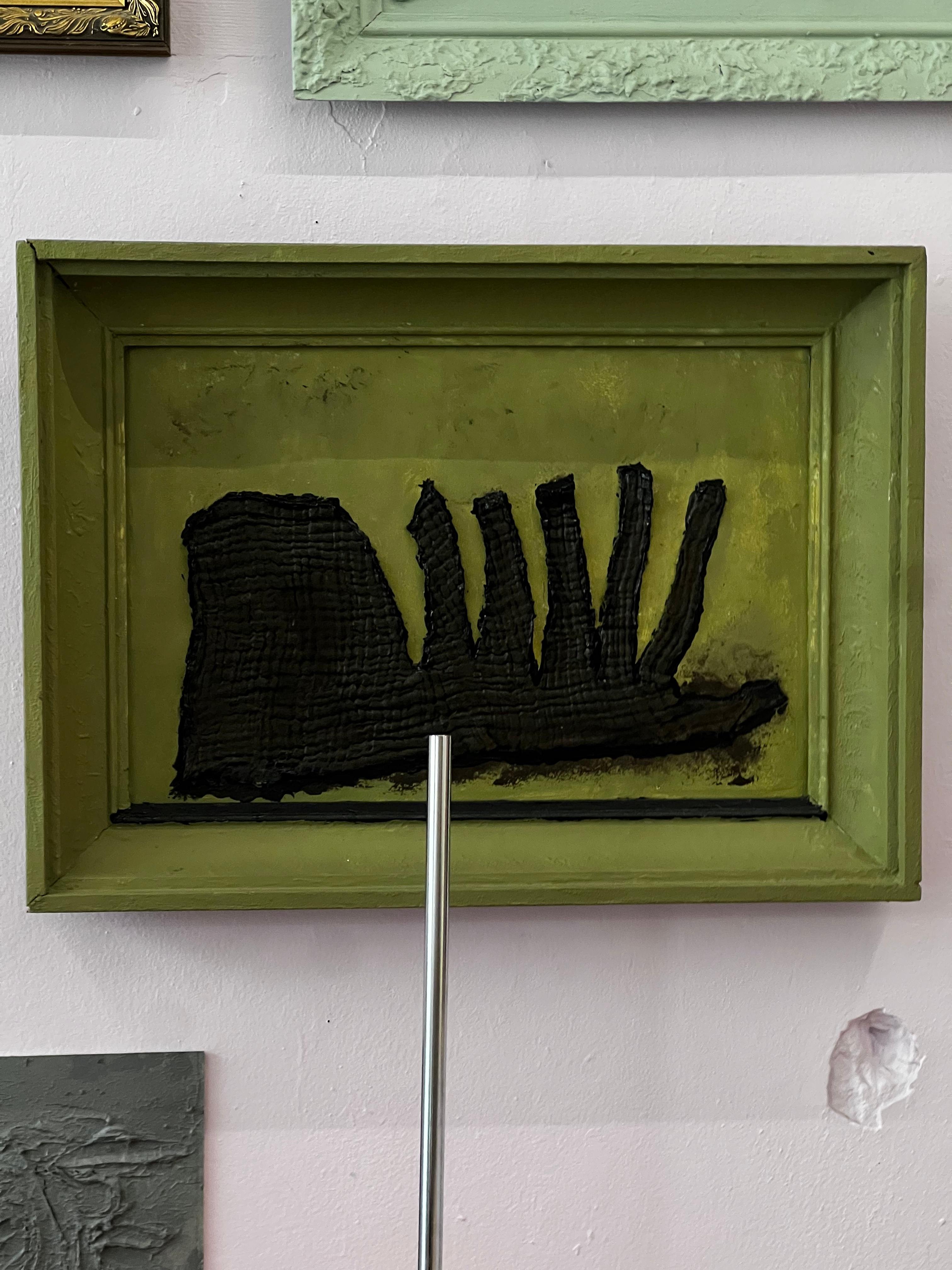 Ground – Nordic Abstract Acrylic Painting in Green and Black, Contemporary