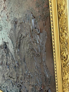 Roots II – Nordic Abstract Acrylic Painting in Brown and Gold, Contemporary