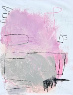 001 ”I TRUST THE NEW BEGINNING” abstract minimal lavender pink Scandinavian art
