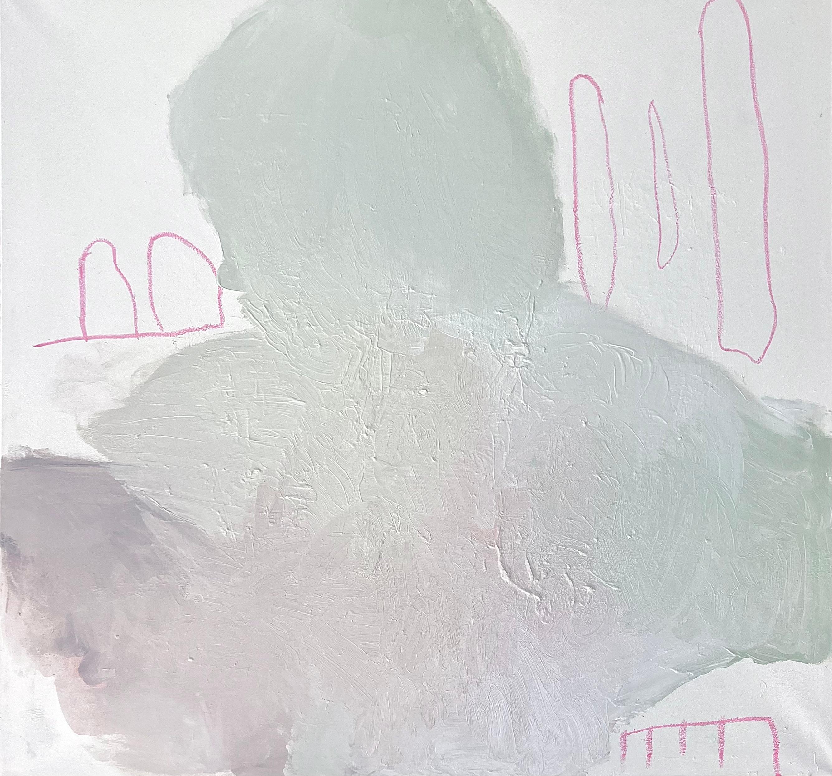 "ESTOS SON MIS PLANES" arte parisino abstracto minimalista pastel beige claro