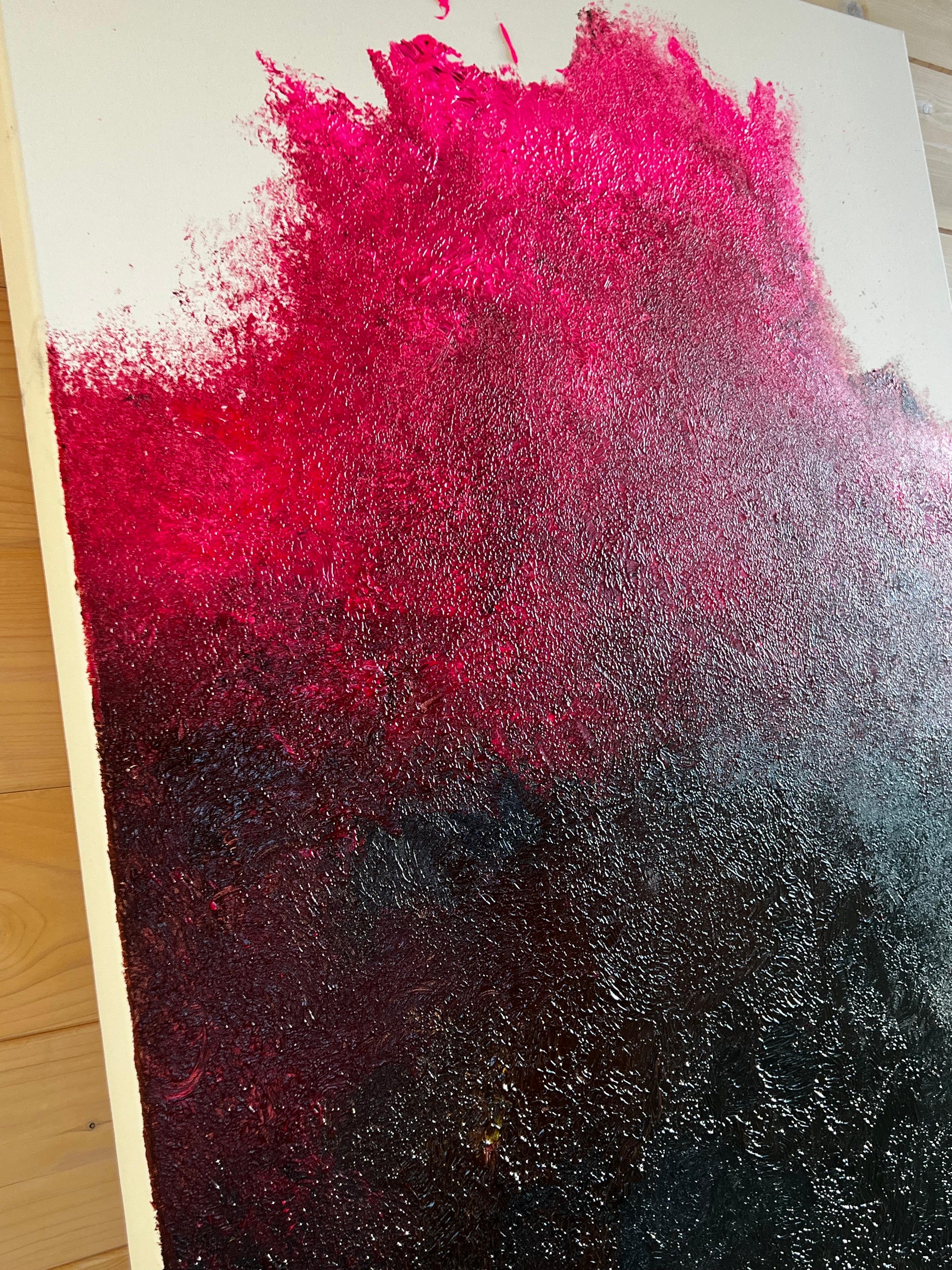 All the Pretty Dreams — Large Abstract Expressionist Painting in Pink and Brown For Sale 10